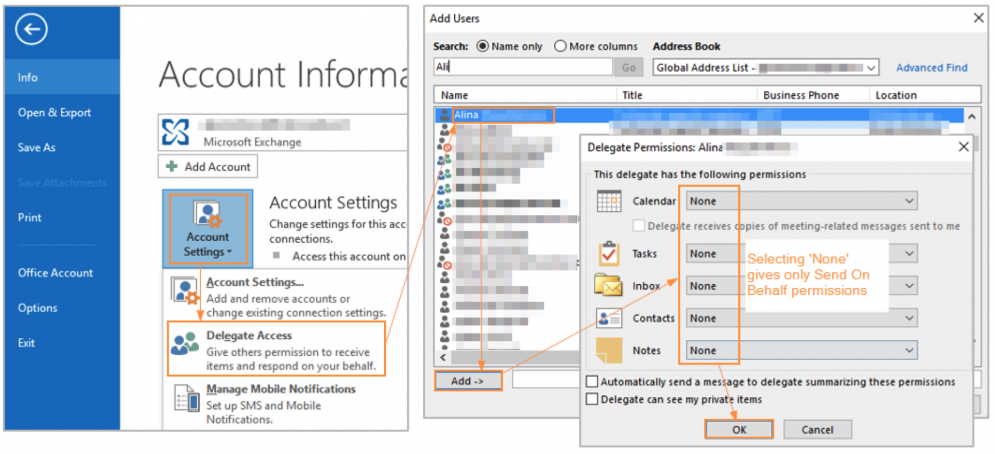 outlook 2016 how to send email on behalf of someone else